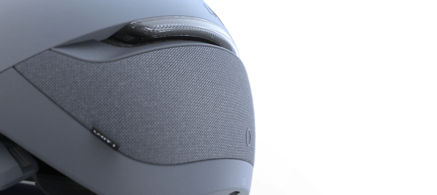 Wearing Unit1 Soundshield™ Helmet and Headphones in snow and mountain landscape